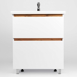 Viant Тумба с раковиной Мальта 80 белая/дуб вотан – фотография-3